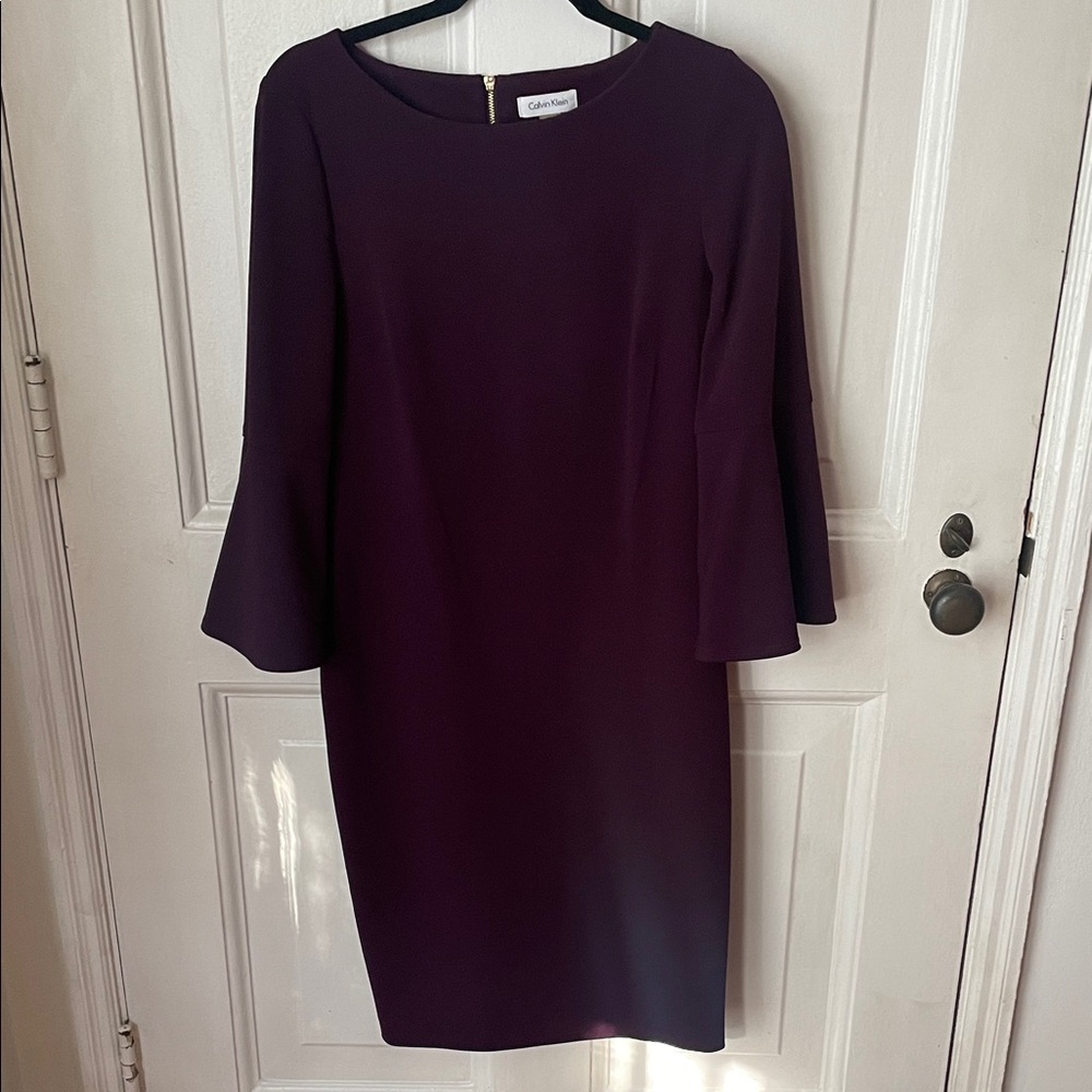 Calvin Klein Deep Purple Long Sleeve Dress